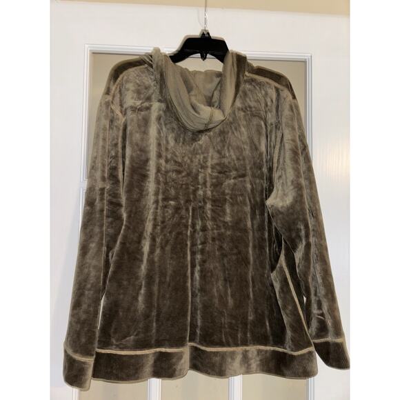 Jones New York Sport green velvet full zip hooded jacket long sleeve 3XL - Picture 4 of 4